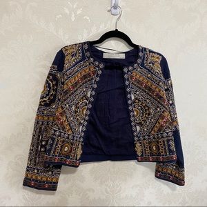 Zara Basic beaded open jacket sz S